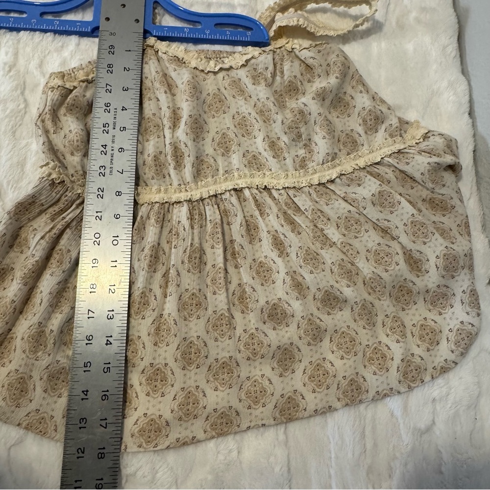 Hem &‎ Thread Cream and Tan. Ruffled pendulum camisole. bohemian style print. - Picture 9 of 11